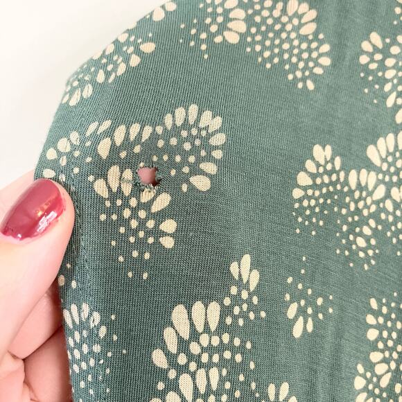 Anthropologie Women's V-neck Weekend Sleep Lounge Jogger Jumpsuit Green Large - Picture 5 of 11